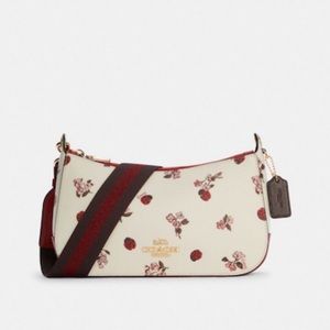 coach white leather shoulder bolsa